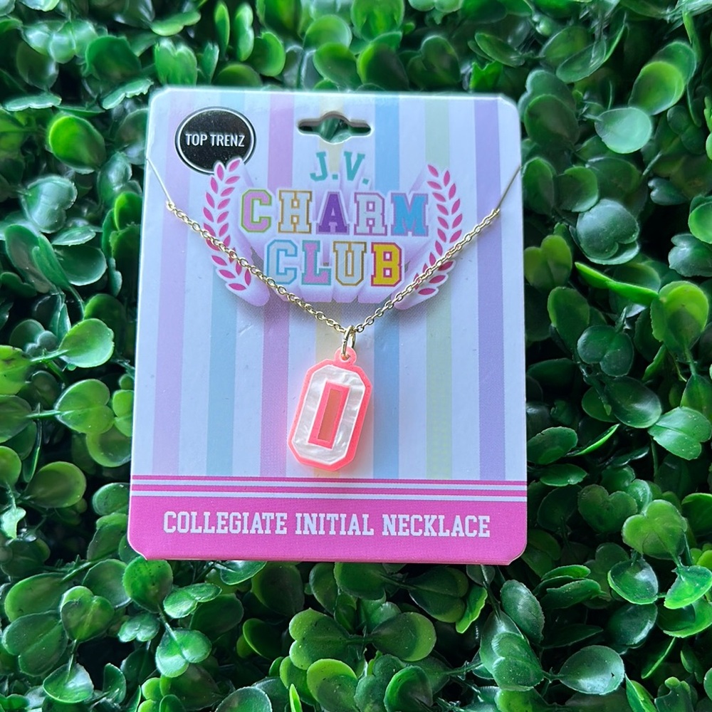 Top Trenz Pink Initial Necklace